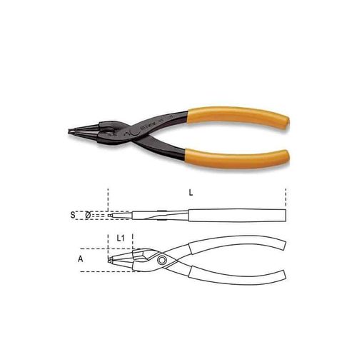 BETA Pince pour circlips intérieurs à becs droits - 1032 - 40 à 100 mm - 225 mm