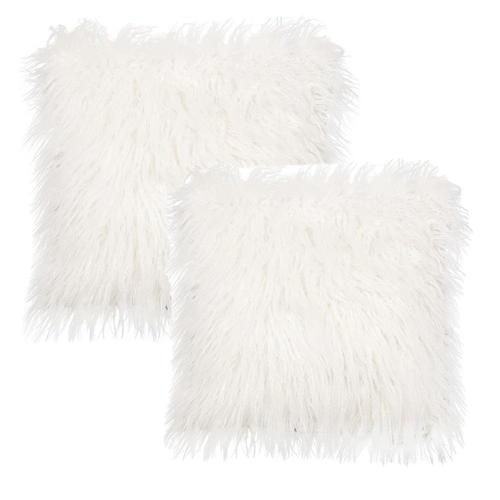 Ensemble 2 Pi¿¿Ces D'articles M¿¿Nagers, Coussin D'oreiller, Oreiller En Laine De Plage, Taie D'oreiller En Peluche (Blanc, 45*45cm),