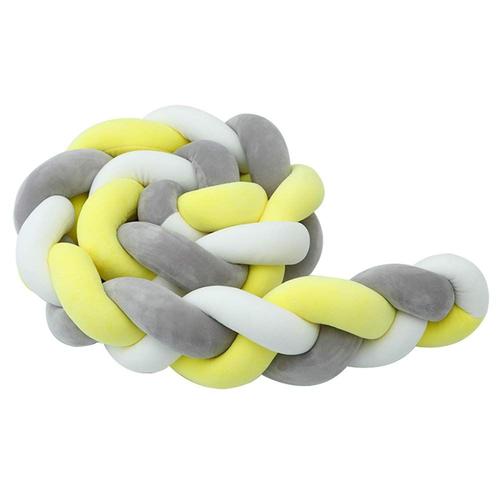 Bordure De Lit, Tour De Lit B¿¿B¿¿, Serpent De Lit, Tour De Lit B¿¿B¿¿, Protection Bord Tissage, D¿¿Coration Protection T¿ºte Pour Berceau (Blanc £¬ Jaune £¬ Gris, 150cm),