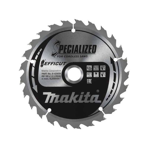 MAKITA Lame carbure EFFICUT bois scie circulaire 165mm - B-62985 - 165 mm - 1.4 mm - 20 mm - 25 dents