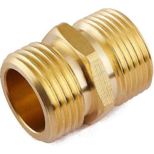 (Lot de 2 raccords de tuyau d'arrosage industriel en laiton pour tuyau NPT, adaptateur de connecteur pivotant rapide Green Thumb, filetage mâle double taille Ght 3/4"" X