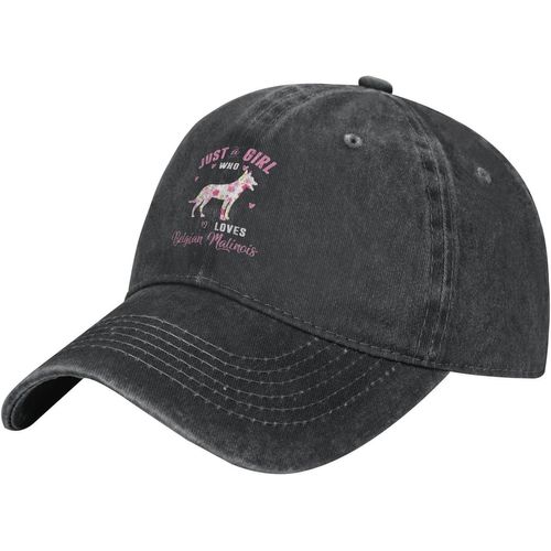 Casquette De Baseball En Coton Délavé Pour Fille Qui Aime Le Belge Et Le Malinois, Chapeau De Papa Vintage Pour Homme Et Femme, Noir