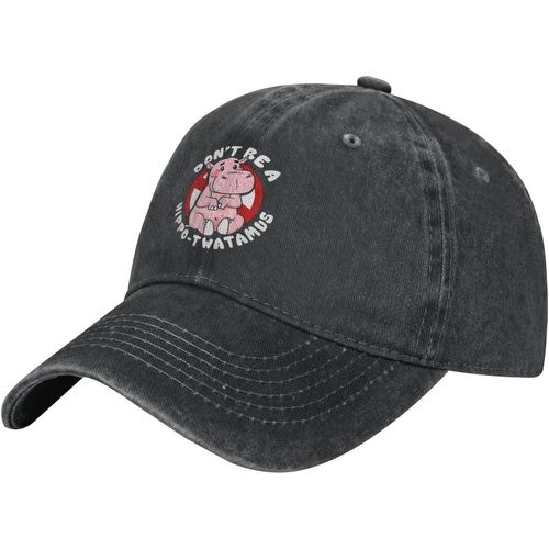 Dont-Be-A-Hippo-Twatamus-Baseball-Cap, Chapeaux De Camionneur En Coton Lavé Chapeau De Papa Vintage Pour Hommes Femmes Noir