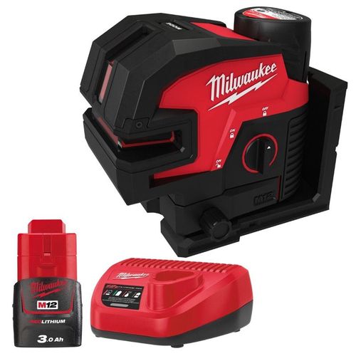 MILWAUKEE Laser vert 2 lignes 3Ah M12 CLL4P-301C - 4933479203