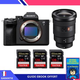 Sony A7 IV + FE 16-35mm f/2.8 GM + 3 SanDisk 128GB Extreme PRO UHS-II SDXC 300 MB/s + Ebook 'Devenez Un Super Photographe' - Hybride Sony