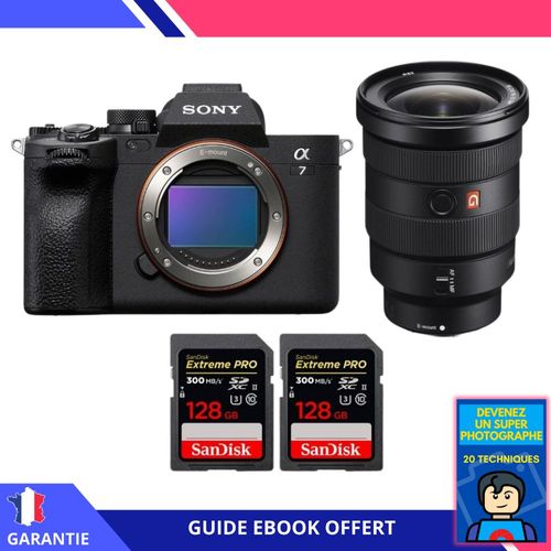 Sony A7 IV + FE 16-35mm f/2.8 GM + 2 SanDisk 128GB Extreme PRO UHS-II SDXC 300 MB/s + Ebook 'Devenez Un Super Photographe' - Hybride Sony