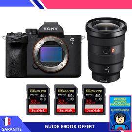 Sony A7 IV + FE 16-35mm f/2.8 GM + 3 SanDisk 32GB Extreme PRO UHS-II SDXC 300 MB/s + Ebook 'Devenez Un Super Photographe' - Hybride Sony