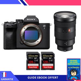 Sony A7 IV + FE 24-70mm f/2.8 GM + 2 SanDisk 128GB Extreme PRO UHS-II SDXC 300 MB/s + Ebook 'Devenez Un Super Photographe' - Hybride Sony