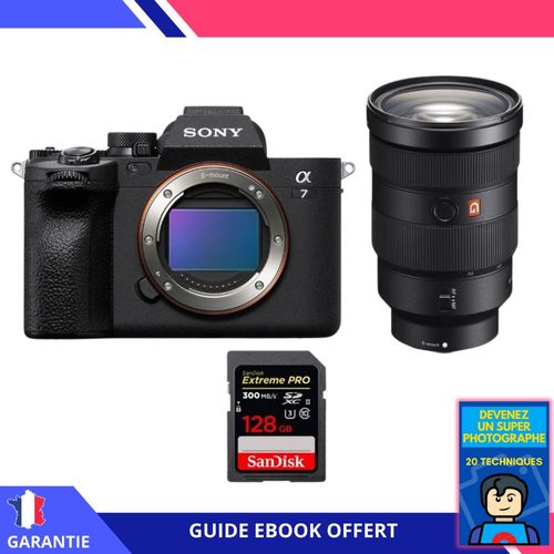 Sony A7 IV + FE 24-70mm f/2.8 GM + 1 SanDisk 128GB Extreme PRO UHS-II SDXC 300 MB/s + Ebook 'Devenez Un Super Photographe' - Hybride Sony