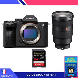 Sony A7 IV + FE 24-70mm f/2.8 GM + 1 SanDisk 64GB Extreme PRO UHS-II SDXC 300 MB/s + Ebook 'Devenez Un Super Photographe' - Hybride Sony