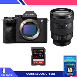 Sony A7 IV + FE 24-105mm f/4 G OSS + 1 SanDisk 64GB Extreme PRO UHS-II SDXC 300 MB/s + Ebook 'Devenez Un Super Photographe' - Hybride Sony
