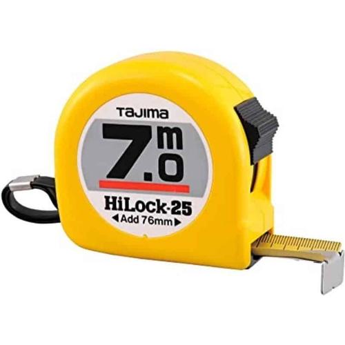 TAJIMA Mètre ruban Hi Lock - 16 ou 25mm - 3 à 10 m - 7 m - 25 mm