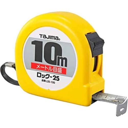 TAJIMA Mètre ruban Hi Lock - 16 ou 25mm - 3 à 10 m - 10 m - 25 mm