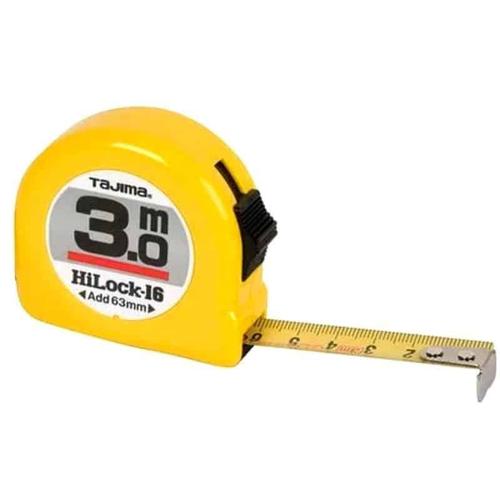 TAJIMA Mètre ruban Hi Lock - 16 ou 25mm - 3 à 10 m - 3 m - 16 mm