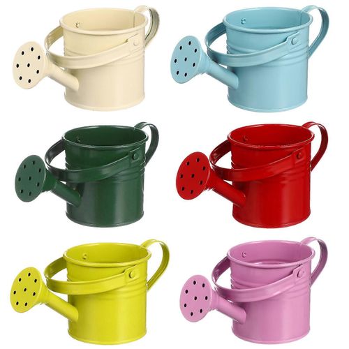 Lot de 6 jolis arrosoirs de jardinage en fer multicolores pour enfants