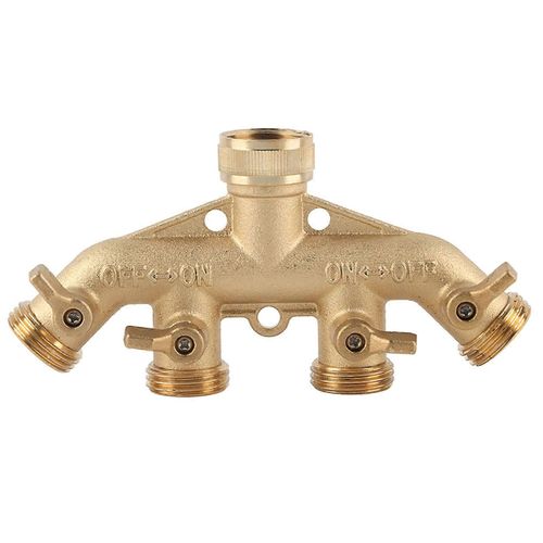 Adaptateur de tuyau d'arrosage 4 voies en laiton, robinet à bille, connecteur de robinet d'eau