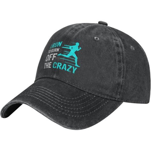 Casquette De Baseball I-Run-To-Burn-Off-The-Crazy-Baseball, Chapeaux De Camionneur En Coton Lavé, Chapeau De Papa Vintage Pour Hommes Et Femmes, Noir