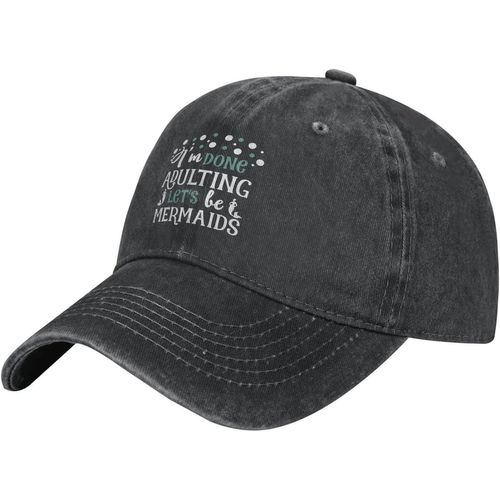 -I'm-Done-Adulting-Let's-Be-Mermaids-Baseball-Casquette, Chapeaux De Camionneur En Coton Lavé Chapeau De Papa Vintage Pour Hommes Femmes Noir