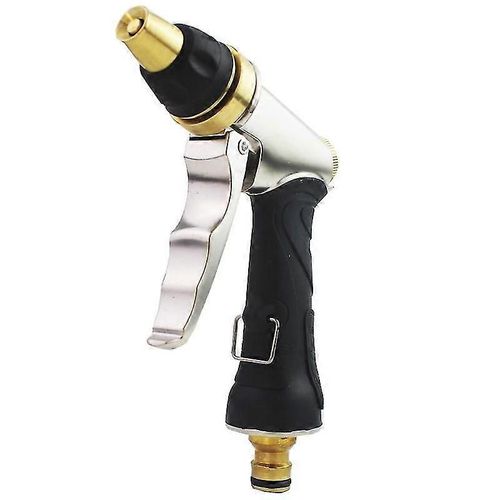 Pistolet d'arrosage haute pression en métal pour le lavage de voiture, l'arrosage de la pelouse, le jardinage et le nettoyage (1 pièce, mélange)