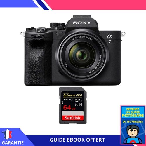 Sony A7 IV + FE 28-70mm F3.5-5.6 OSS + 1 SanDisk 64GB Extreme PRO UHS-II SDXC 300 MB/s + Ebook 'Devenez Un Super Photographe' - Hybride Sony