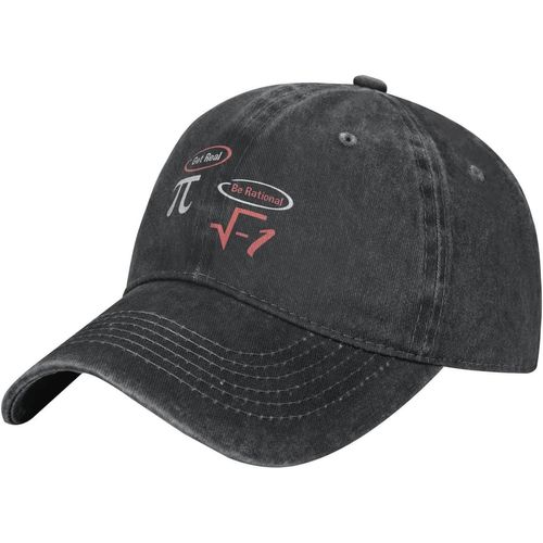 Get-Real-Be-Rational-Funny-Math-Baseball-Cap, Chapeaux De Camionneur En Coton Lavé Chapeau De Papa Vintage Pour Hommes Femmes Noir