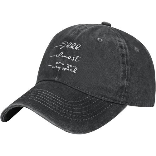 Shh-Almost-Now-You-May-Speak-Baseball-Cap, Chapeaux De Camionneur En Coton Lavé Chapeau De Papa Vintage Pour Hommes Femmes Noir