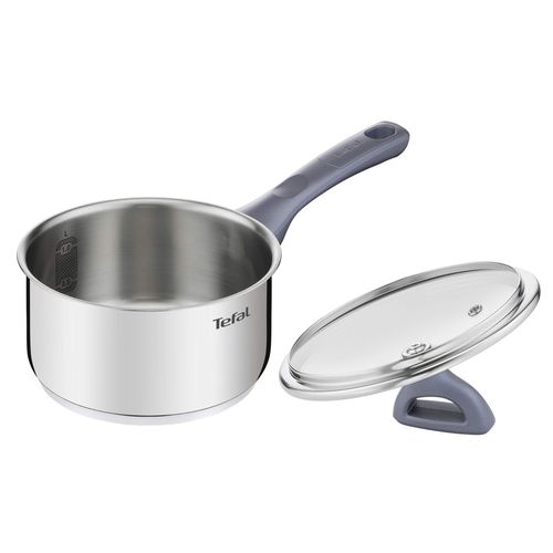 Tefal Daily Cook Casserole Acier Inoxydable 16 Cm 1 Litre Fond Renforcé Tous Feux Dont Induction Haute Conductivité Et Résistance Avec Matériaux Recyclés