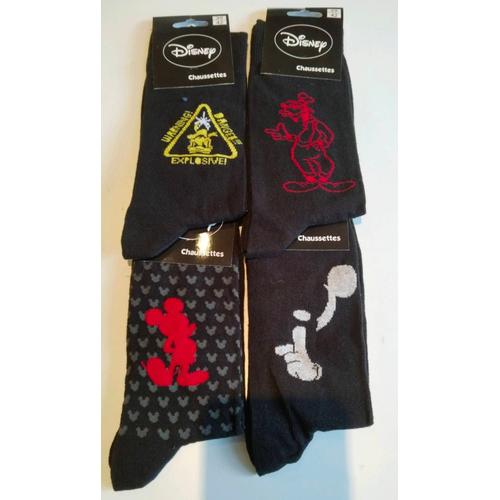 Lot De 4 Paires De Chaussettes Disney  T 39/42 Composition Coton Neuf 