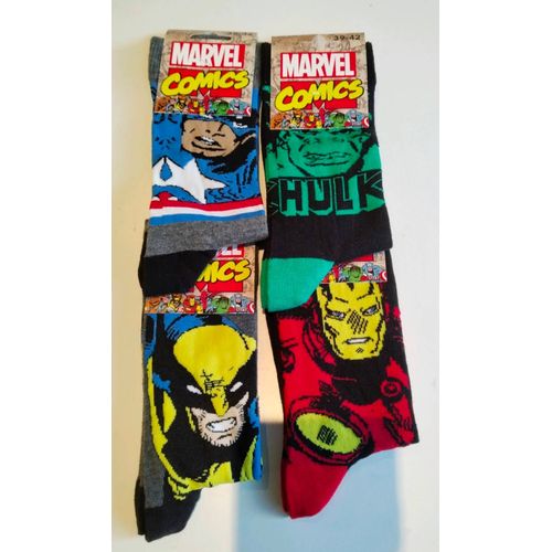 Lot De 4 Paires De Chaussettes Avengers Marvel T 39/42 Composition Coton Neuf