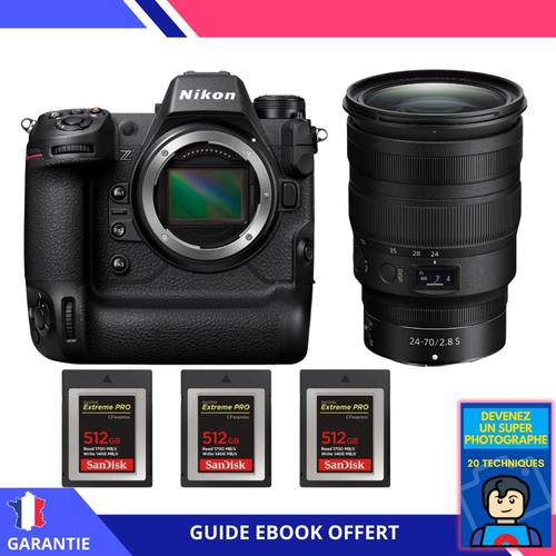 Nikon Z9 + Z 24-70mm f/2.8 S + 3 SanDisk 512GB Extreme PRO CFexpress Type B + Ebook 'Devenez Un Super Photographe' - Hybride Nikon