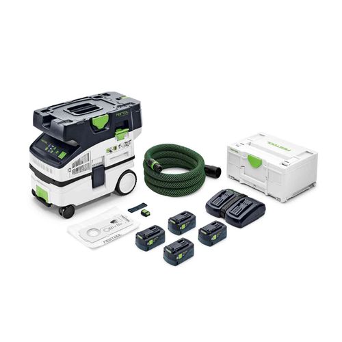Aspirateur sans fil 36V (2x18V) CTLC MINI I-Plus CLEANTEC - FESTOOL - avec 4 batterie 18V 5.0 Ah - accessoires - Systainer - 577149