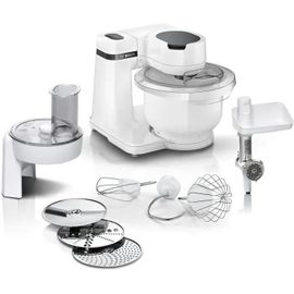 Robot pâtissier BOSCH Serie 2 MUMS2AW21- 700 W - 4 vitesses - 3,8 L - 3 disques - hachoir à viande - Blanc
