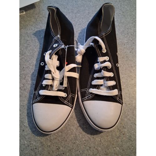 Basket "Tex" Tissu Noir Et Blanc "P- 44 "Homme Neuf
