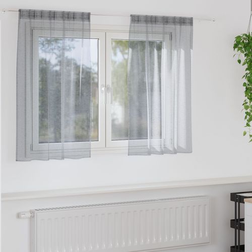 Vidaxl Rideaux 2 Pcs Gris Foncé 140 X 140 Cm Polyester