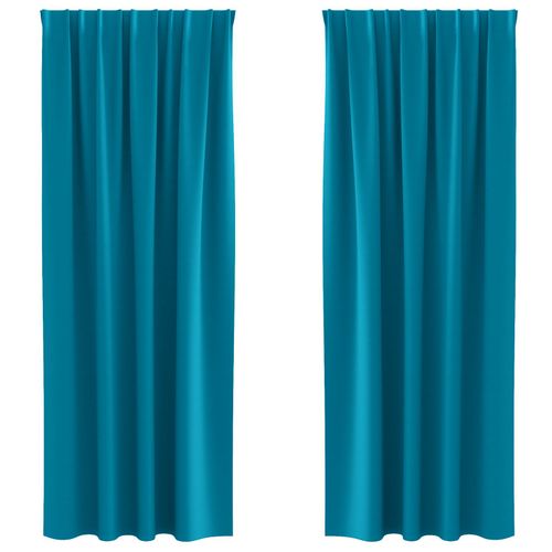 Vidaxl Rideaux Avec Des Rideaux 2 Pcs Turquoise 260 X 140 Cm Polyester