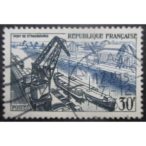 France N°1080 Port De Strasbourg Oblitéré