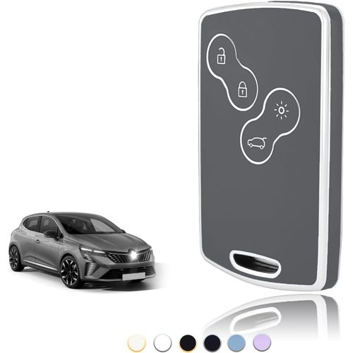 Coque Clé,Etui Cles Étui Clés Carte Adapté Pour Renault Scenic Clio Laguna Megane Zoe Captur Duster Espace Fluence Koleos Kangoo Master,Couvre Clef Cache Cle Voiture Telécommande-Smart Key