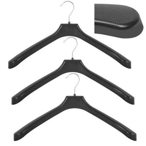 Lot De 3 Cintres Porte-Pantalons Rotatifs L 50 Cm Plastique Noir Grand