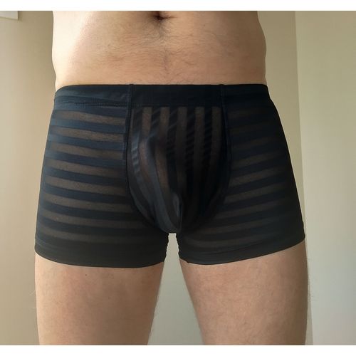 Boxer Noir Tulle Tranparente, Taille M
