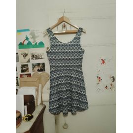 Robe Bleue Motifs Blancs 38 M H&M.
