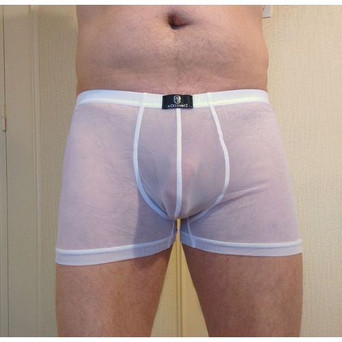 Boxer Blanc Transparent Taille M
