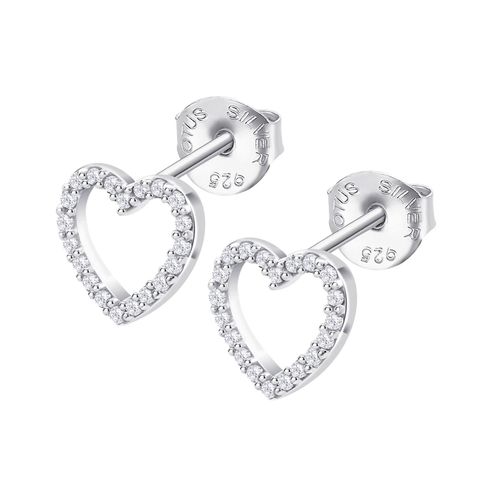 Boucles D'oreilles Lotus Silver Coeurs Évidés