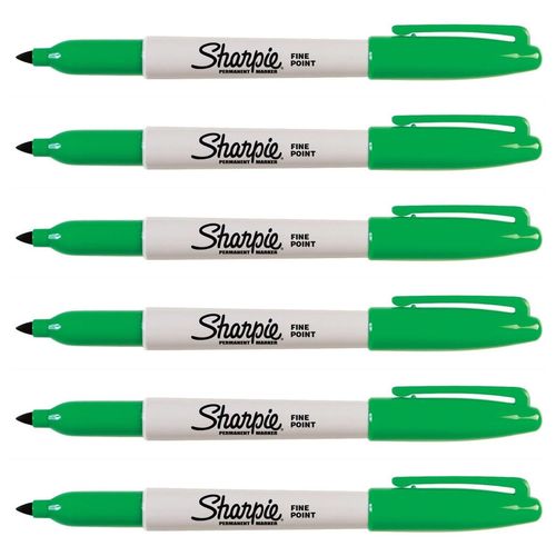 Sharpie Lot De 6 Marqueurs Permanent Fine Pointe Ronde Vert