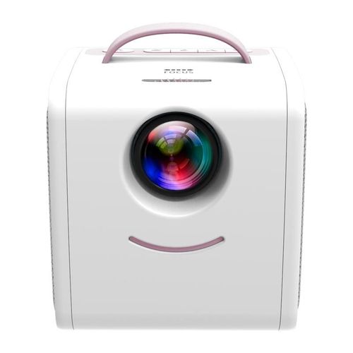 Mini Videoprojecteur Portable 1080P LED Enfant 30 Lumens HDMI USB Pink White YONIS
