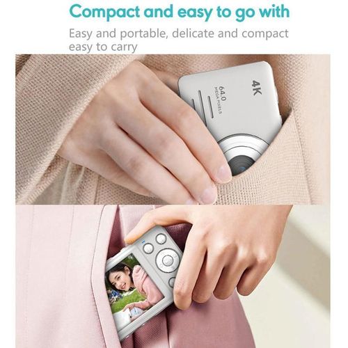 Appareil Photo Numérique 4K HD Avec Zoom 18x Et Écran 2.88 Pouces Pour Enfants Rose 2 YONIS
