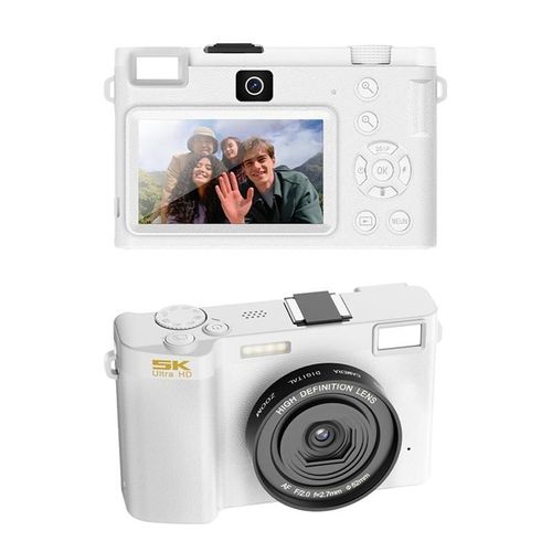 Appareil Photo Numérique 5K UHD 3 Pouces Zoom 18X Écran IPS Blanc Blanc YONIS