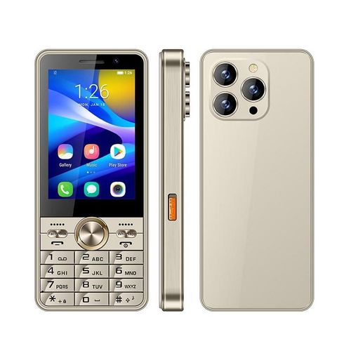 Téléphone Portable 4G 2GB+16GB Android 8.1 Écran 3.5 Pouces Dual SIM Noir Or YONIS