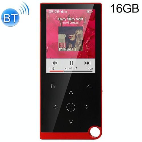 Lecteur MP4 Bluetooth Écran Tactile 2.4 Pouces 16GB Audio Vidéo Haute Qualité Rouge YONIS