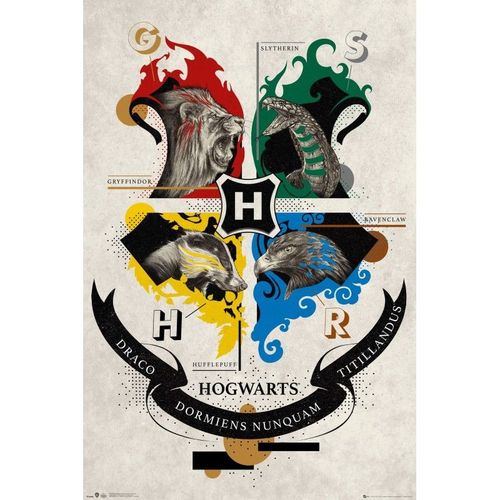 Gb Eye Harry Potter Emblème Animaux Poster (91,5 X 61 Cm)