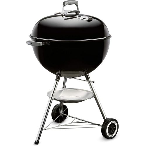 CHECARZHN--NO1-Classic Kettle Barbecue Au Charbon De Bois, Surface De Cuisson Ø 57Cm, Barbecue Avec Couvercle Et Cuve En Acier Emaillé, Thermomètre Intégré Au Couvercle, Trépied Et Roues - Noir (1341